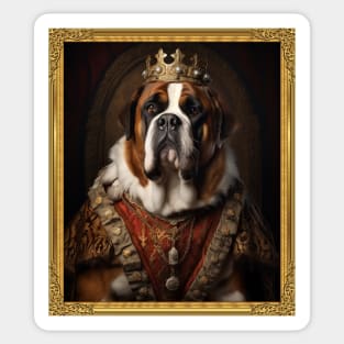 Majestic St. Bernard - Medieval Swiss Queen (Framed) Sticker